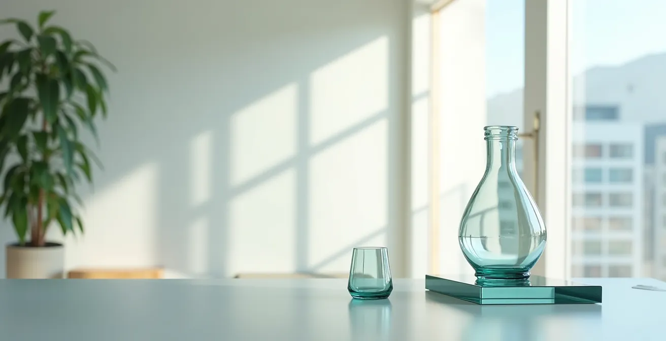 Espace de travail moderne avec éléments architecturaux évoquant l'audit et la conformité