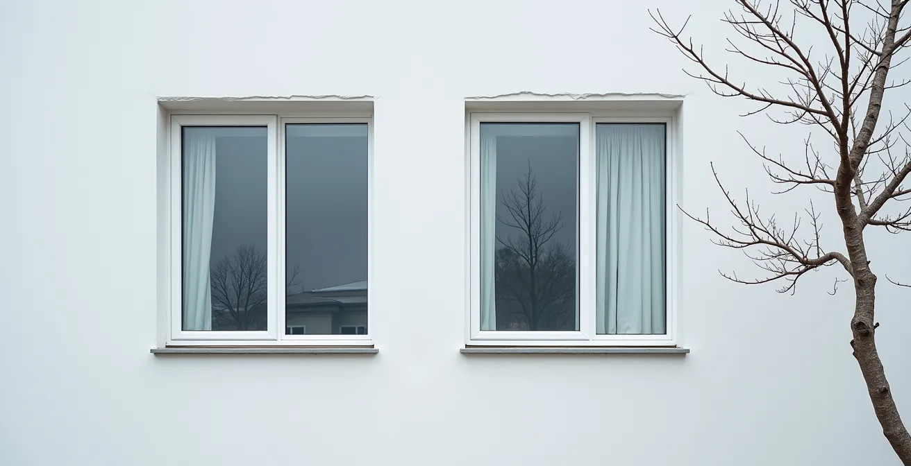 Comparaison visuelle entre un calfeutrage en bon état et un calfeutrage dégradé