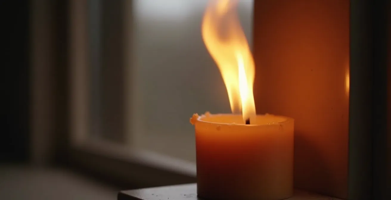 Test de détection des courants d'air avec une bougie