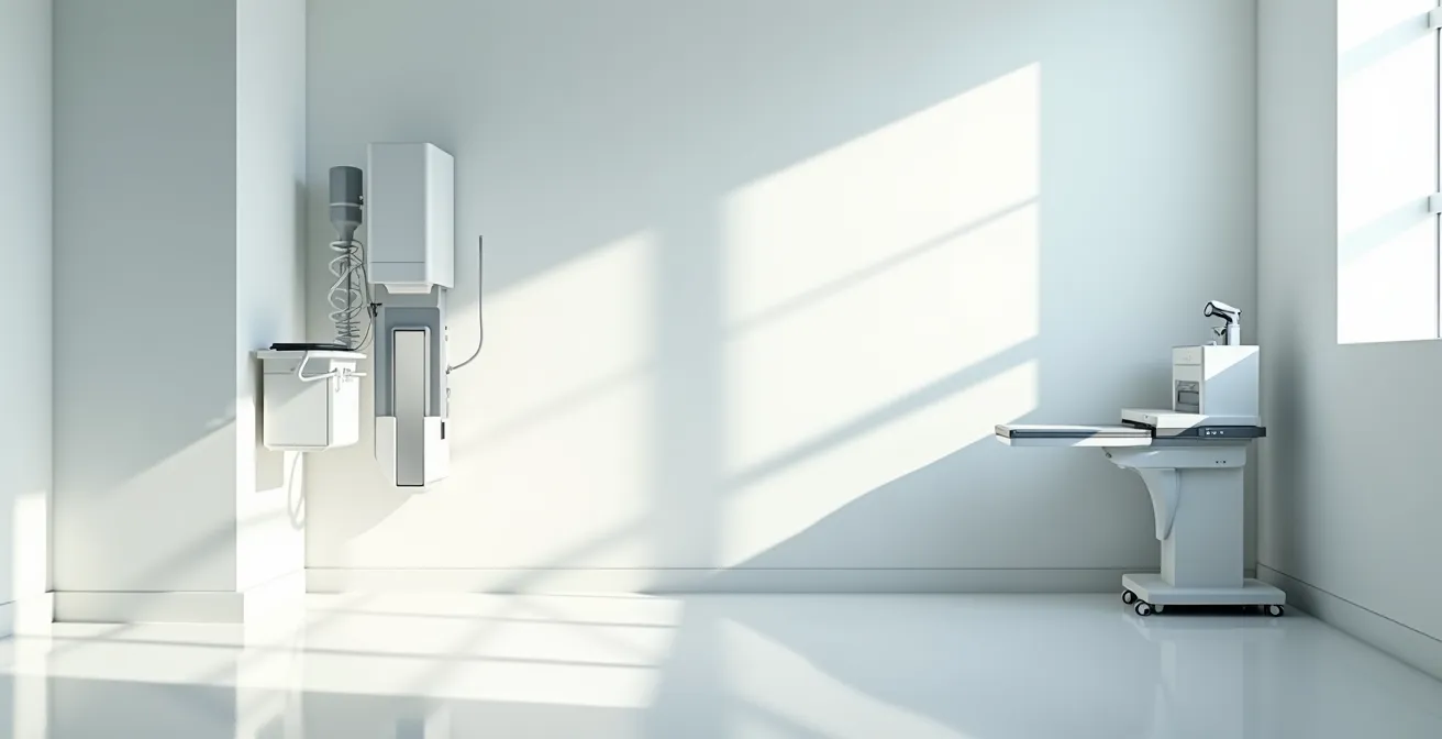 Cabinet médical moderne avec équipements laser dans environnement épuré