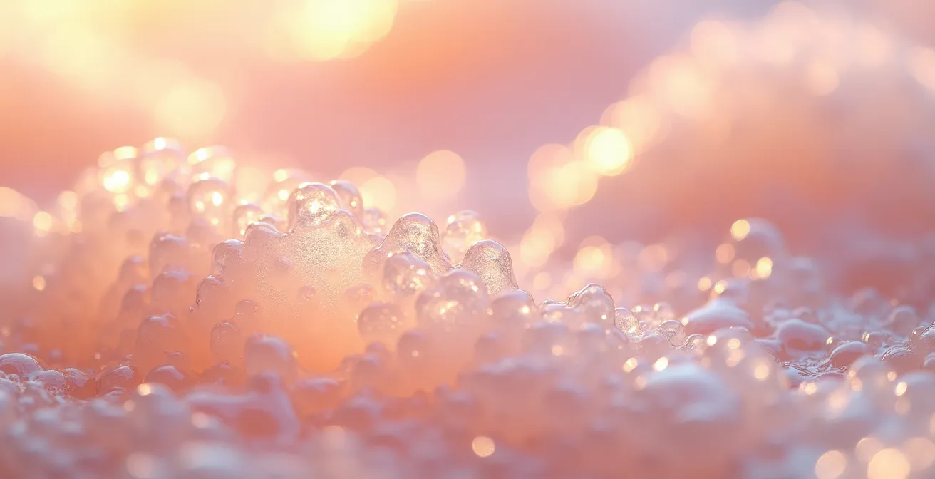 Structure moléculaire de l'acide hyaluronique dans les couches de la peau