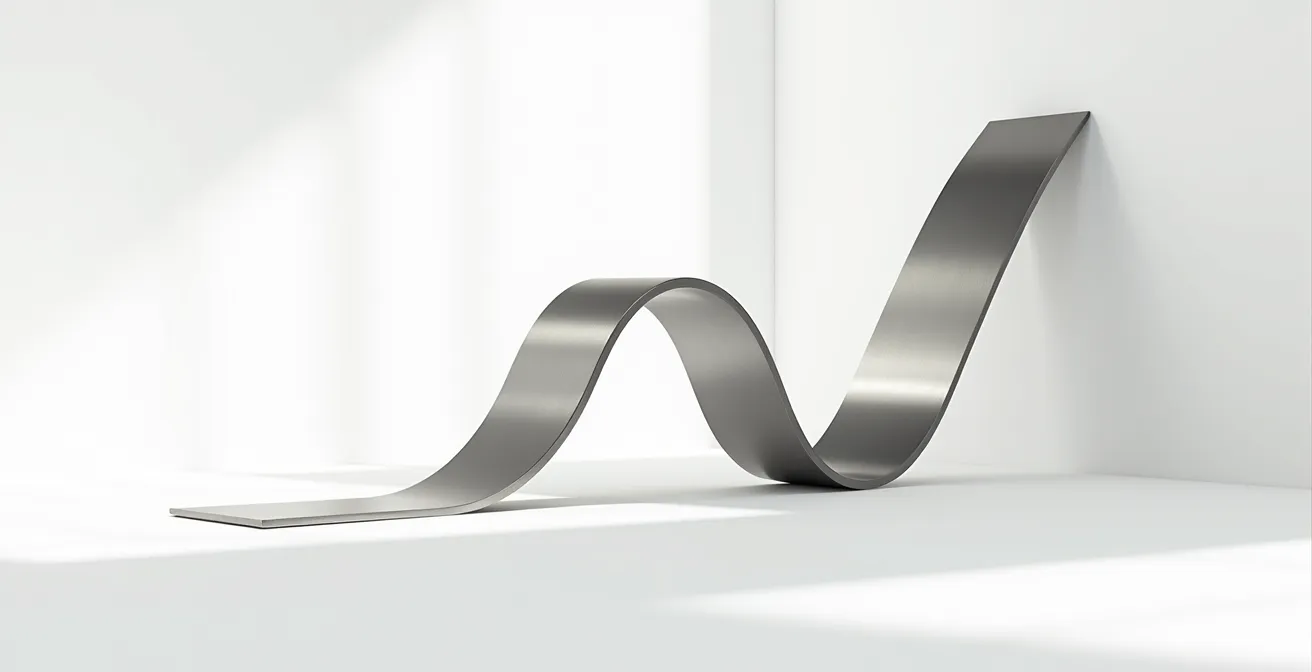 Graphique métallique tridimensionnel montrant la dépréciation dans l'espace