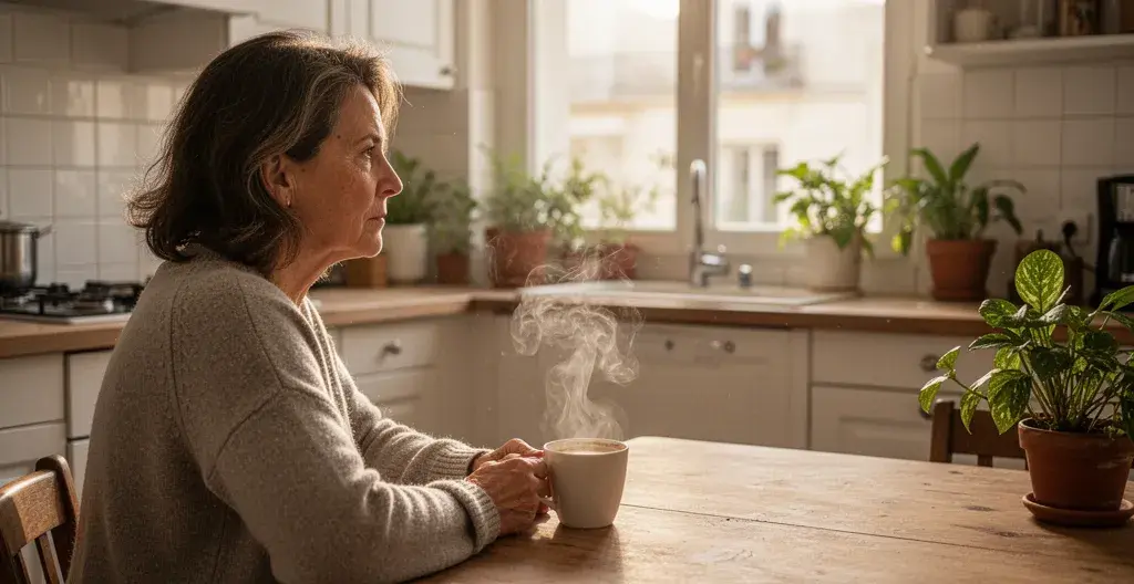 Moment de dégustation d'un café artisanal dans une cuisine française