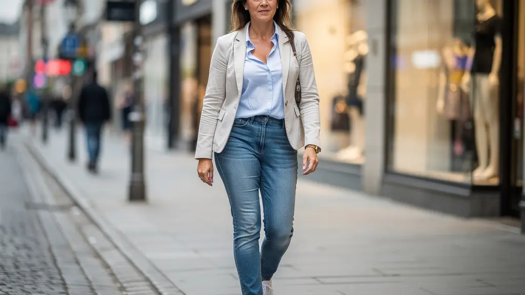 Femme marchant naturellement en ville avec baskets basses éco-responsables