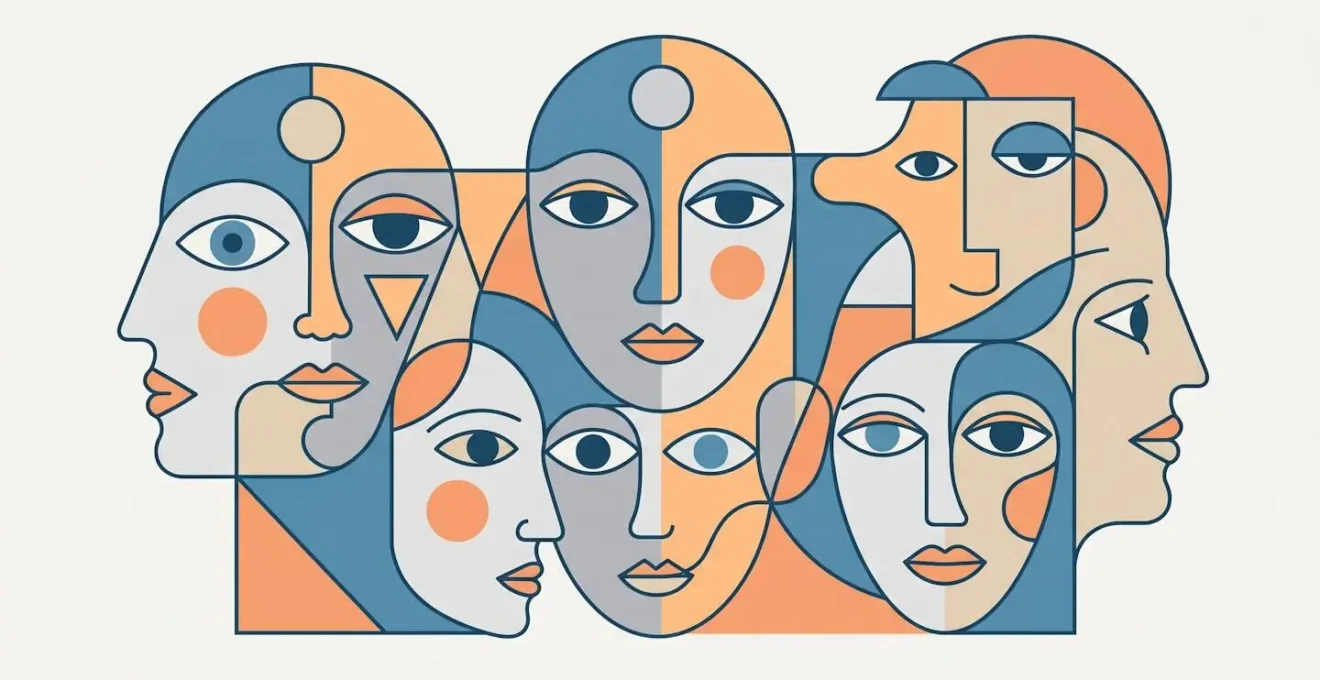 Illustration abstraite symbolisant le dialogue et la création collective en improvisation